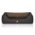 Knuffelwuff Orthopädisches Hundebett Outback aus laser-gestepptem Kunstleder XL 105 x 75cm Schwarz/Taupe