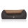 Knuffelwuff Orthopädisches Hundebett Outback aus laser-gestepptem Kunstleder XXL 120 x 85cm Schwarz/Cappuccino