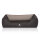 Knuffelwuff Orthopädisches Hundebett Outback aus laser-gestepptem Kunstleder XXL 120 x 85cm Schwarz/Grau