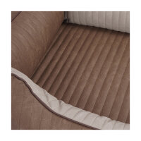 Knuffelwuff Orthopädisches Hundebett Outlander aus laser-gestepptem Kunstleder M-L 85 x 63cm Braun/Grau