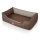 Knuffelwuff Orthopädisches Hundebett Outlander aus laser-gestepptem Kunstleder M-L 85 x 63cm Braun/Grau