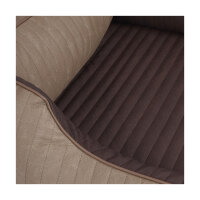 Knuffelwuff Orthopädisches Hundebett Outlander aus laser-gestepptem Kunstleder M-L 85 x 63cm Natur/Braun