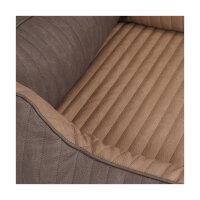 Knuffelwuff Orthopädisches Hundebett Outlander aus laser-gestepptem Kunstleder XXL 120 x 85cm Coffee/Braun