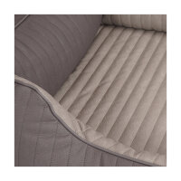 Knuffelwuff Orthopädisches Hundebett Outlander aus laser-gestepptem Kunstleder XXL 120 x 85cm Dunkelgrau/Grau