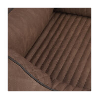 Knuffelwuff Orthopädisches Hundebett Tampa aus laser-gestepptem Kunstleder M-L 85 x 63cm Braun