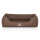 Knuffelwuff Orthopädisches Hundebett Tampa aus laser-gestepptem Kunstleder M-L 85 x 63cm Braun
