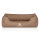 Knuffelwuff Orthopädisches Hundebett Tampa aus laser-gestepptem Kunstleder M-L 85 x 63cm Camel