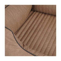 Knuffelwuff Orthopädisches Hundebett Tampa aus laser-gestepptem Kunstleder XL 105 x 75cm Camel