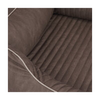 Knuffelwuff Orthopädisches Hundebett Tampa aus laser-gestepptem Kunstleder XXL 120 x 85cm Braungrau