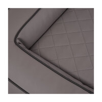 Knuffelwuff Orthopädisches Hundebett aus Laser gestepptem Kunstleder Hampstead 85 x 65cm Grau