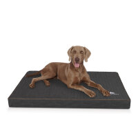 Knuffelwuff orthopädische Hundematte Palomino aus laser-gestepptem Kunstleder XXL 115 x 80 Schwarz