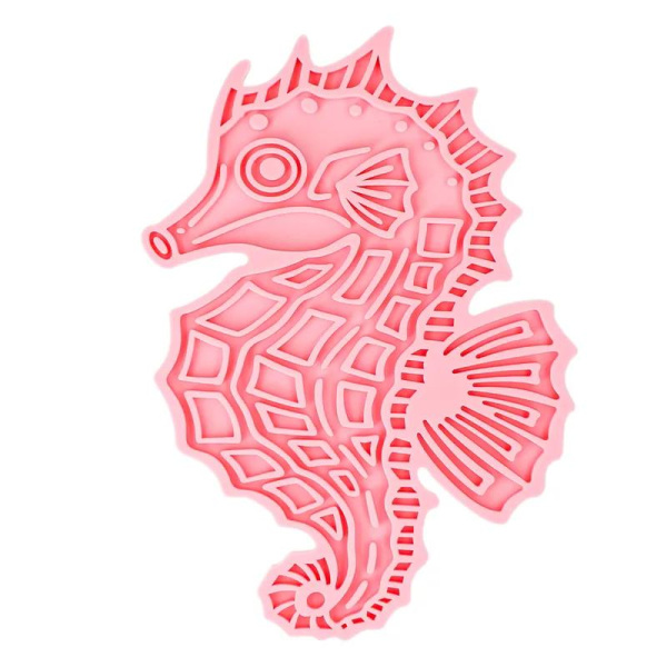 Eat Slow Live Longer Lick Mat Seahorse Rosa