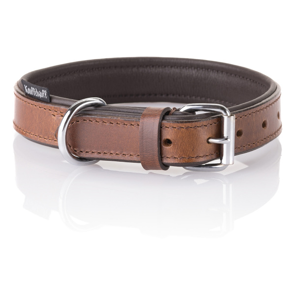 Knuffelwuff weiches Echtleder Hundehalsband Ticino