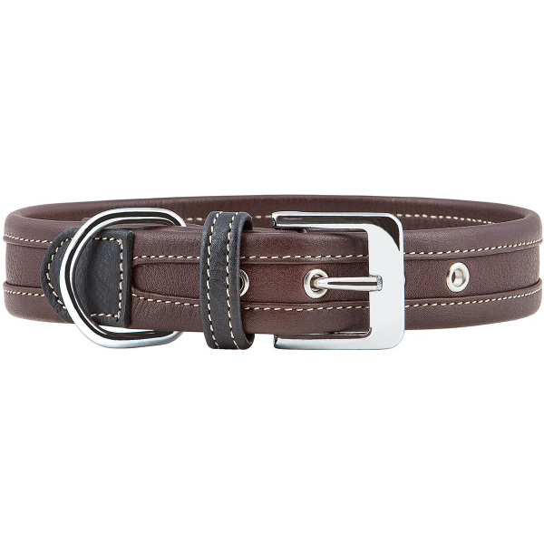 Knuffelwuff weiches Echtleder Hundehalsband Midpines