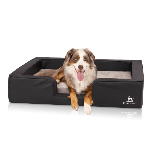 Knuffelwuff orthopädisches Hundebett mit Wendekissen aus Kunstleder Indianapolis