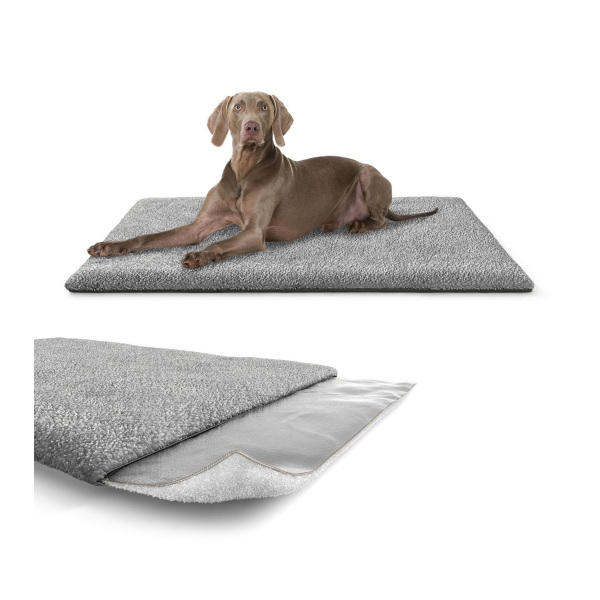 Knuffelwuff selbsterwärmende Thermomatte Melbourne aus kuscheligen Lammfellimitat Grau