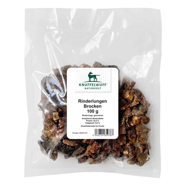 Knuffelwuff Rinderlungen-Brocken 100g