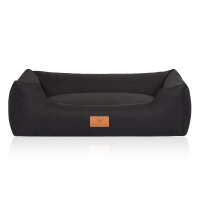 Knuffelwuff Hundebett Lotte aus Velours mit feinem Handwebcharakter S 70 x 50cm Schwarz