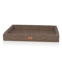 Knuffelwuff Austin orthopädisches Hundebett Kunstleder S 70 x 50 cm Braun