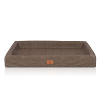 Knuffelwuff orthopädisches Hundebett Austin aus Kunstleder XXXL 155 x 125cm Braun