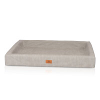 Knuffelwuff orthopädisches Hundebett Austin aus Kunstleder XL 105 x 80cm Grau