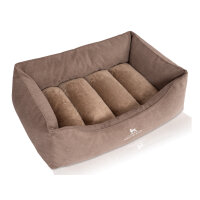 Knuffelwuff orthopädisches Hundebett mit Fächer-Wendekissen Baltimore 100x70cm Beige