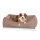 Knuffelwuff orthopädisches Hundebett mit Fächer-Wendekissen Baltimore 100x70cm Beige