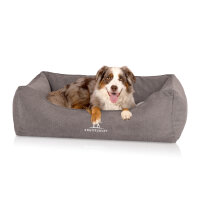 Knuffelwuff orthopädisches Hundebett mit Fächer-Wendekissen Baltimore 80x55cm Grau