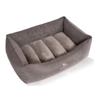 Knuffelwuff orthopädisches Hundebett mit Fächer-Wendekissen Baltimore 80x55cm Grau