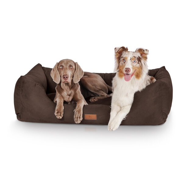 Knuffelwuff Hundebett Dreamline aus Velours XL 105 x 75cm Braun