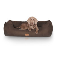 Knuffelwuff Hundebett Dreamline aus Velours XL 105 x 75cm Braun