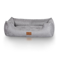 Knuffelwuff Hundebett Dreamline aus Velours M-L 85 x 63cm Grau