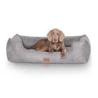 Knuffelwuff Hundebett Dreamline aus Velours XXL 120 x 85cm Grau