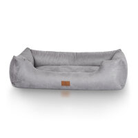Knuffelwuff Hundebett Dreamline aus Velours XXL 120 x 85cm Grau