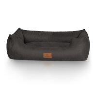 Knuffelwuff Hundebett Dreamline aus Velours Schwarz S 70 x 50cm