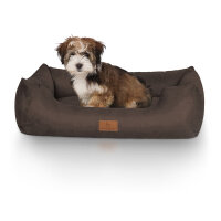 Knuffelwuff Hundebett Dreamline aus Velours Braun S 70 x 50cm