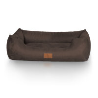 Knuffelwuff Hundebett Dreamline aus Velours Braun S 70 x 50cm