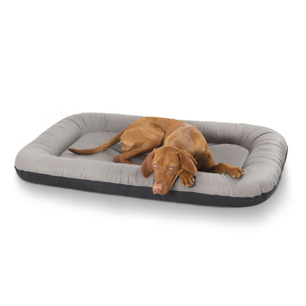 Knuffelwuff Kunstleder Hundebett Jerry Übergröße XXXL 140 x 105 Grau