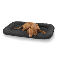 Knuffelwuff Kunstleder Hundebett Jerry Übergröße XXXL 140 x 105 Schwarz