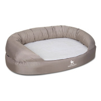 Knuffelwuff Orthopädisches Hundebett Jessy aus Nylongewebe XXL 135 x 85cm Beige
