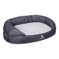 Knuffelwuff Orthopädisches Hundebett Jessy aus Nylongewebe M-L 100 x 65cm Grau