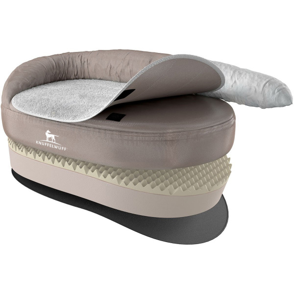Knuffelwuff Orthopädisches Hundebett Jessy aus Nylongewebe M-L 100 x 65cm Beige