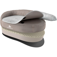 Knuffelwuff Orthopädisches Hundebett Jessy aus Nylongewebe M-L 100 x 65cm Beige