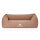 Knuffelwuff Orthopädisches Hundebett Leano aus Velours mit Handwebcharakter M-L 85 x 63cm Hellbraun