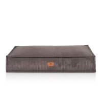 Knuffelwuff Hundekissen Lesedi aus Cord mit Handwebcharakter 135x90cm Braungrau
