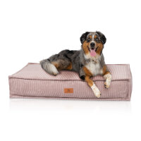 Knuffelwuff Hundekissen Lesedi aus Cord mit Handwebcharakter 120x80cm Rosa