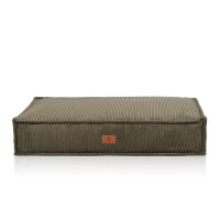 Knuffelwuff Hundekissen Lesedi aus Cord mit Handwebcharakter 120x80cm Khaki