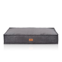 Knuffelwuff Hundekissen Lesedi aus Cord mit Handwebcharakter 100x70cm Grau