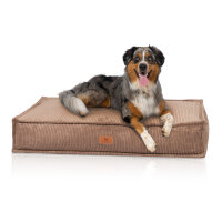 Knuffelwuff Hundekissen Lesedi aus Cord mit Handwebcharakter 100x70cm Braun