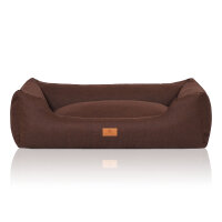 Knuffelwuff Hundebett Lotte aus Velours mit feinem Handwebcharakter XXL 120 x 85cm Braun